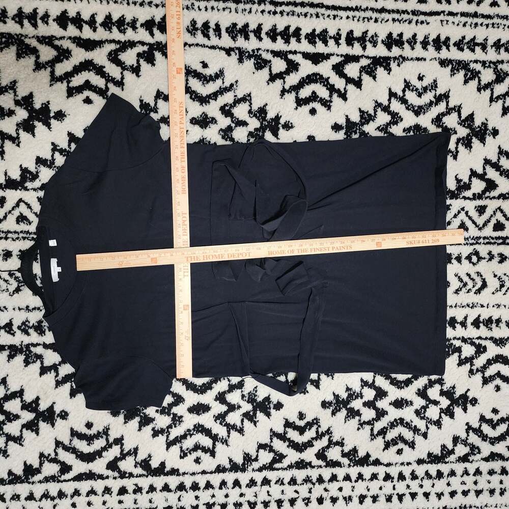 Vince. Black 100% Cotton Short Sleeve Tie-Waist T-Shirt Mini Dress XL - Picture 9 of 10